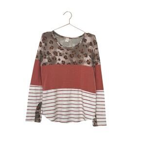 7th Ray Brown and Tan Patterned Top